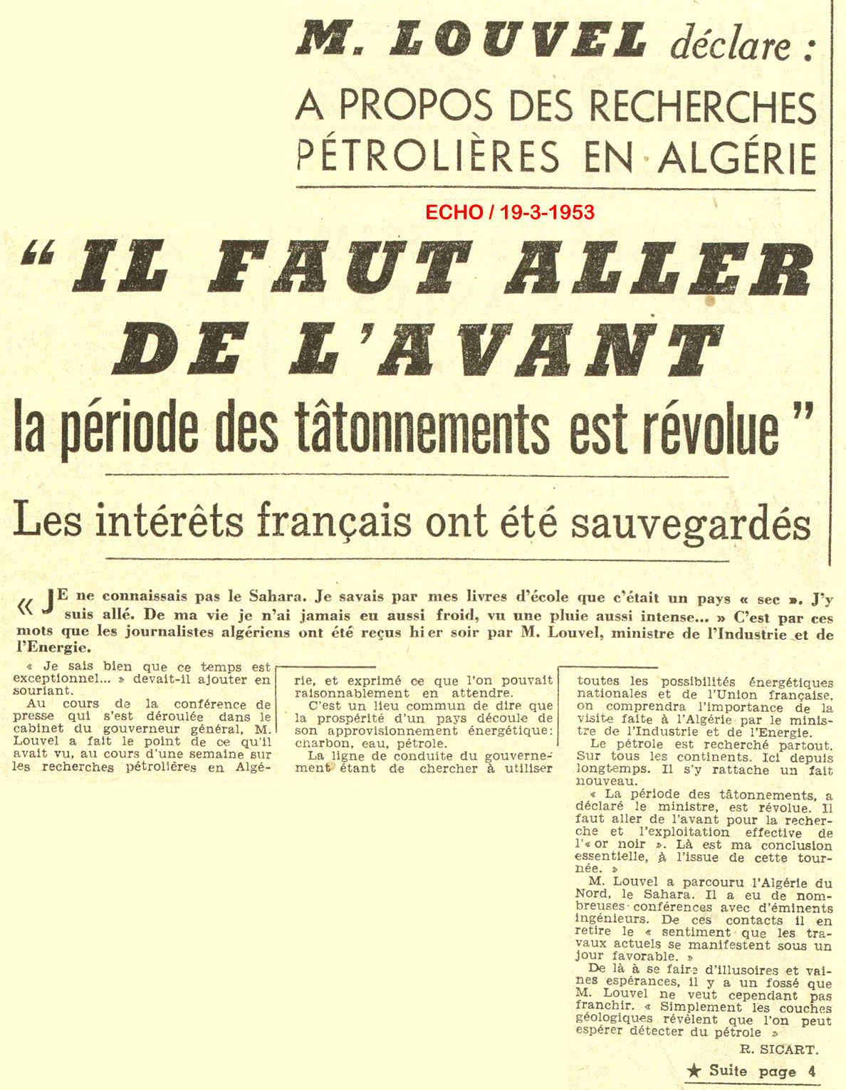 A PROPOS DES RECHERCHES PÉTROLIÈRES EN-ALGÉRIE