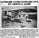 LE PREMIER AVION SANITAIRE CIVIL