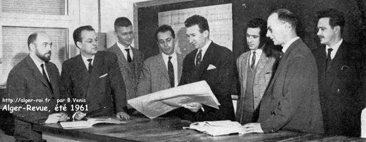 De g. à dr.: MM. J. Schmouker, A. Sarazin, R. Galiana, C. Rivière. A. Blanc-Lapierre, P. Dumontet. R. Barjon, M. Savelli.