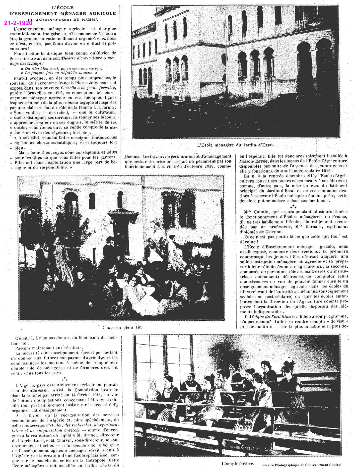 L'ÉCOLE D'ENSEIGNEMENT MÉNAGER AGRICOLE