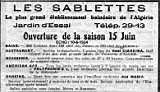 Les Sablettes, le plus grand établissement balnéaire de l'Algérie