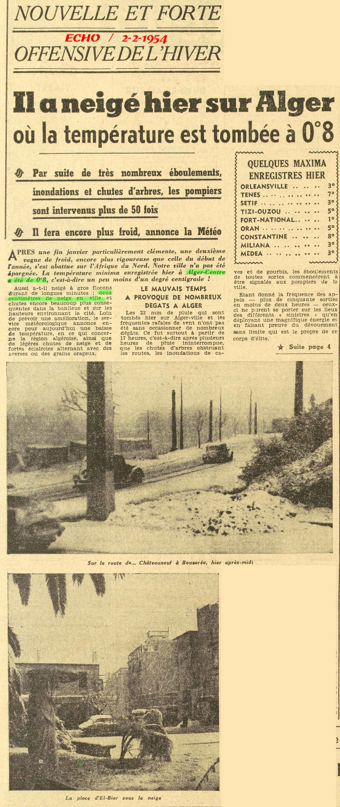 NOUVELLE ET FORTE OFFENSIVE DE L 'HIVER 