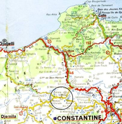 Mila, à 52 km à l'ouest de Constantine