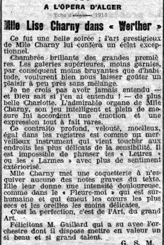 Lise Charny dans «Werther »