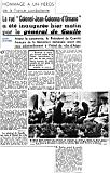 La rue "Colonel-Jean-Colonna-d'Ornano " a été inaugurée hier matin par le générai de Gaulle - Echo 27-3-1944