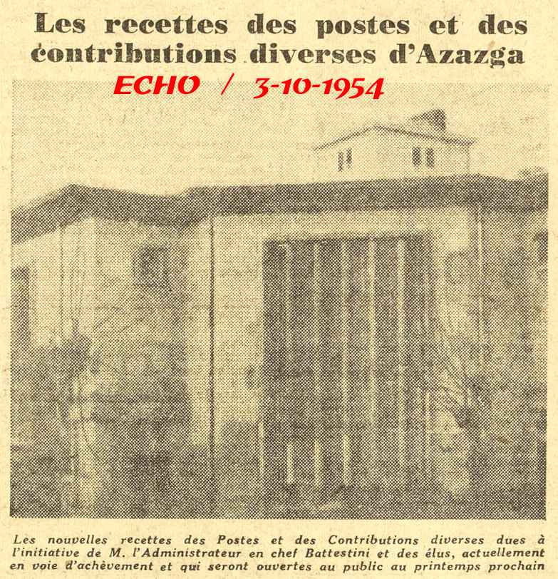 Les recettes des postes et descontributions diverses d'Azazga