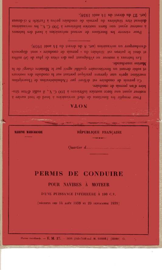 le permis bateau d'un natif de Saint-Eugène