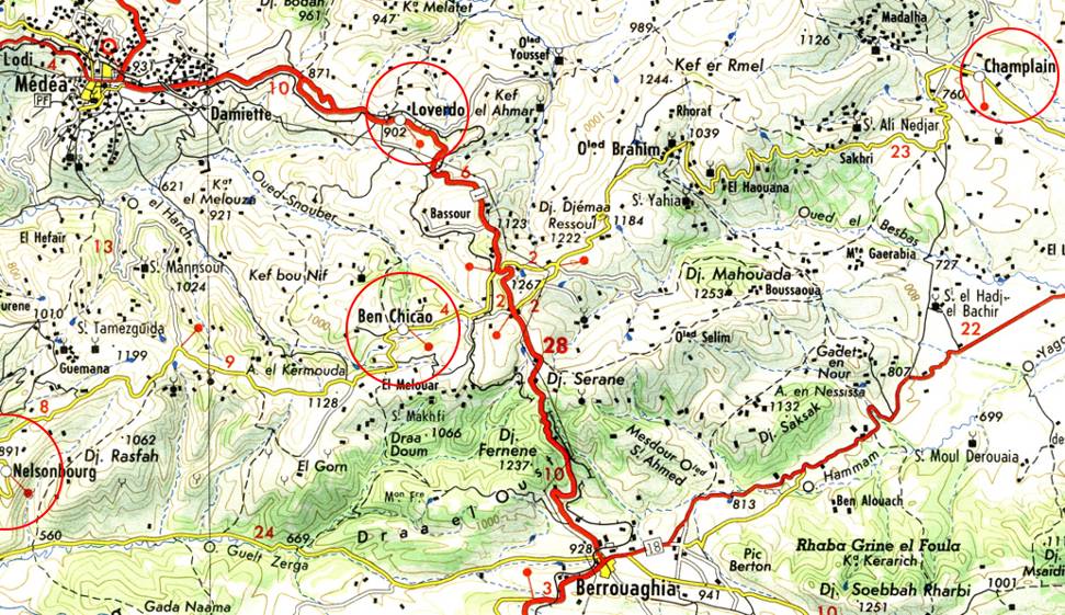 Les quatre villages de colonisation de la commune mixte de Berrouaghia