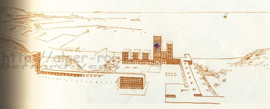 On voit d'apr&egrave;s ce croquis quelle situation incomparable occupe le futur grand ensemble h&ocirc;telier des Annassers.